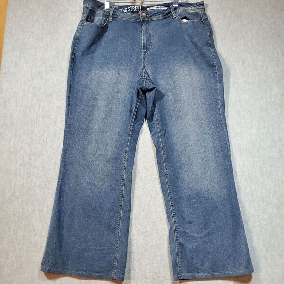 DKNY Jeans Womens 24 Blue Denim Spring Street Wide Leg Flat Front Regular Fit - Picture 1 of 11
